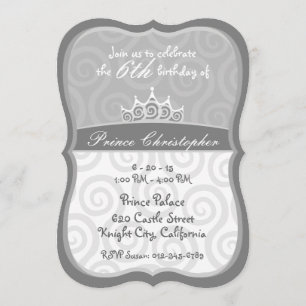 Grijze prins Kroonspiraaltjes Birthday Kaart