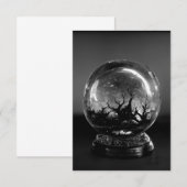 Grijze Psychic Crystal Ball Bedankkaart (Voorkant / Achterkant)