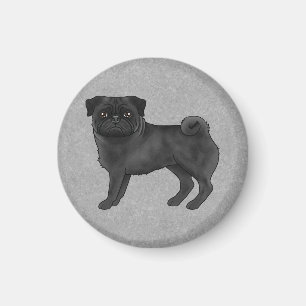 Grijze Pug Hond Honden Cute Cartoon Illustratie Bl Magneet