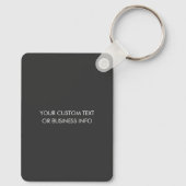 Grijze QR Code & Business Logo Moderne Promotie Sleutelhanger (Achterkant)