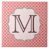 Grijze Quarterfoil Latti Monogram - tegel Tegeltje (Voorkant)