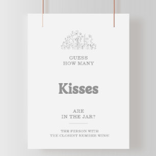 Grijze raad hoeveel kussen bruidsfeest spel poster