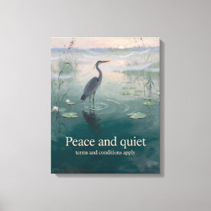 Grijze Reiger Mistige Moerasdageraad Ingepakt Canv Canvas Afdruk