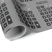 Grijze rekenmachine verjaardag cadeaupapier (Rol Hoek)