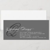 Grijze repetitie Binnenuitgenodigd Monogram Q Kaart (Voorkant / Achterkant)