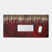 Grijze rode bloemgouddruppels Glittermonogram Bureaumat (Keyboard & Muis)