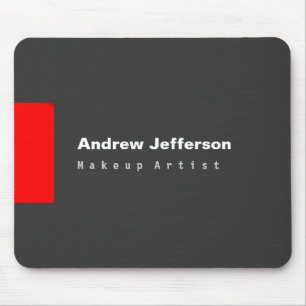 Grijze rode minimalistische moderne vlakte opmerke muismat