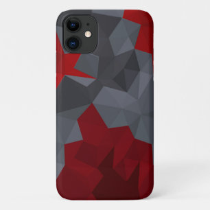 Grijze, rode willekeurig gerangschikte driehoeken. iPhone 11 hoesje