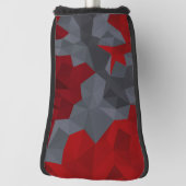 Grijze, rode willekeurig gerangschikte driehoeken. golfheadcover (Draai 90)