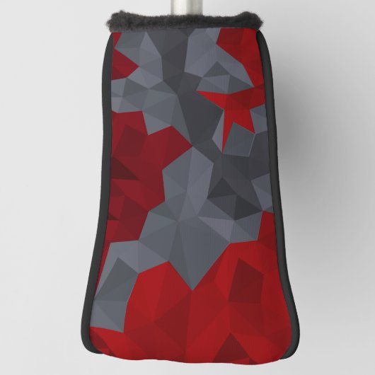 Grijze, rode willekeurig gerangschikte driehoeken. golfheadcover (Draai 90)