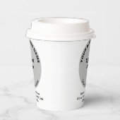 Grijze ronde vormgeving bedrijfsmerk op papier papieren bekers (Rechts)