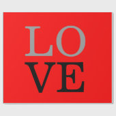 Grijze Rood Achtergrond Liefde Trouwen  Cadeaupapier (Vlak)