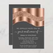 Grijze Roos Kopergrens Golf QR-code bruiloft (Voorkant / Achterkant)