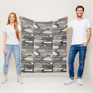 Grijze rotssteen fleece deken