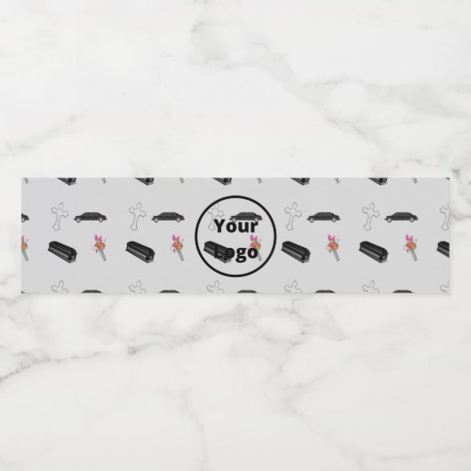 Grijze rouwbedrijfs-patroon waterfles etiket (Enkel label)