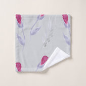 Grijze roze bloemen bad handdoek (Wasdoekje)