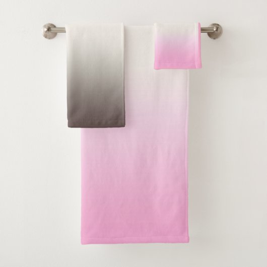 Grijze roze ombre bad handdoek (Insitu)
