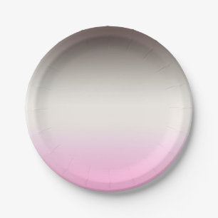 Grijze roze ombre papieren bordje