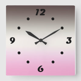 Grijze roze ombre vierkante klok