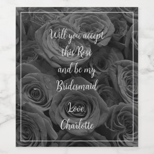 Grijze rozen, etiket met grijze bloemkolf (Enkel label)