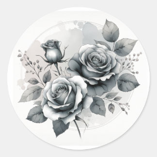 Grijze Rozen Sticker