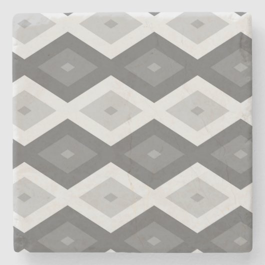 Grijze ruitvormige schaduw stenen onderzetter (Voorkant)