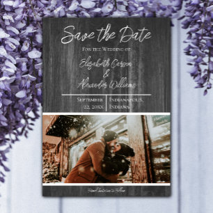 Grijze Rustieke Foto Save The Date