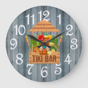 Grijze Rustieke Tiki Bar Grote Klok