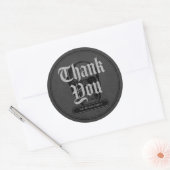 Grijze schedel Spooktacular Halloween Dank u Ronde Sticker (Envelop)