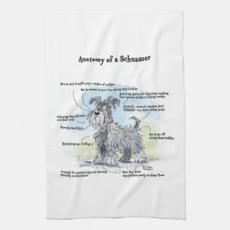 Grijze Schnauzer keukenhanddoek