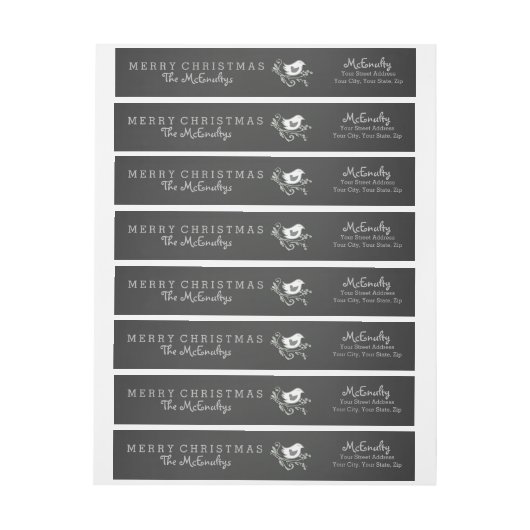 Grijze scrollers Chalkboard Holiday Wraparound Lab (Vel)