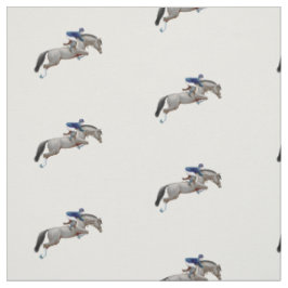 Grijze Show Jumper Horse Equestrian Fabric Stof