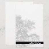 Grijze - Silhouette Stationery Briefpapier (Voorkant / Achterkant)