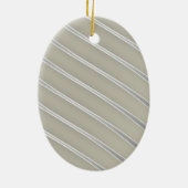 Grijze Silver Curved Lines Chic abstracte flow Keramisch Ornament (Achterkant)