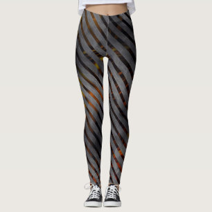 Grijze snijstrepen of koolstof linten? Goud rood Leggings