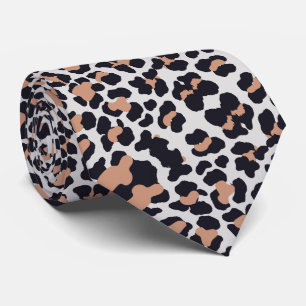 Grijze Snow Leopard Print Patroon Stropdas
