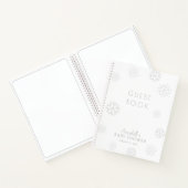 Grijze Snowflake Baby shower Guest Book Notitieboek (Binnen)