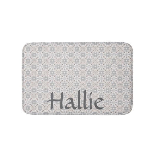 Grijze Spaanse tegel gepersonaliseerde huisdier vo Badmat (Voorkant)