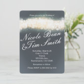 Grijze Sparkle Light Blast Wedding Invitations Kaart (Staand voorkant)