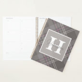 Grijze speldenmonogram Naam Gepersonaliseerd Planner (Display)