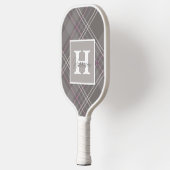 Grijze spelige monogram  naam pickleball paddle (Links)