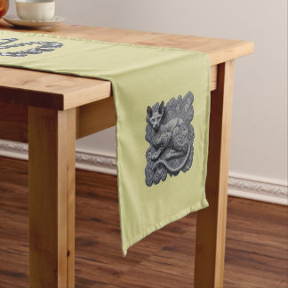 Grijze Sphynx Paisley en zwarte diamanten Lange Tafelloper