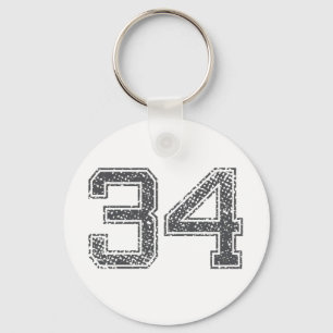 Grijze sport Jersey #34 Sleutelhanger
