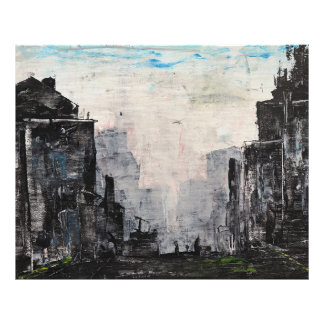 Grijze Stads Abstracte Print, Waarde Poster Papier
