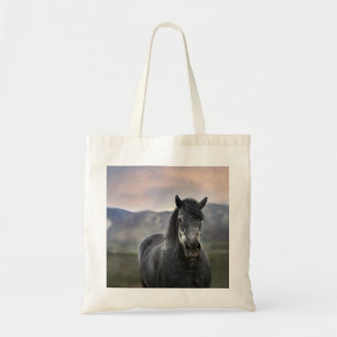 Grijze Stallion Horse Herbruikbare Canvas tas