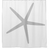 Grijze Starvis Patroon Wit Elegant Aangepaste Kleu Douchegordijn (Voorkant)