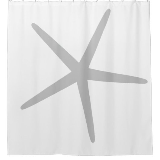 Grijze Starvis Patroon Wit Elegant Aangepaste Kleu Douchegordijn (Voorkant)