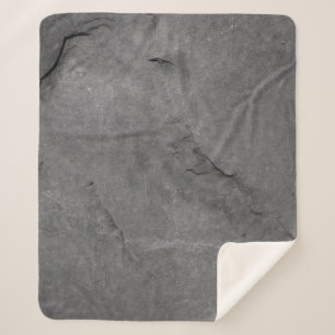 Grijze steentextuur zwart-wit sherpa deken