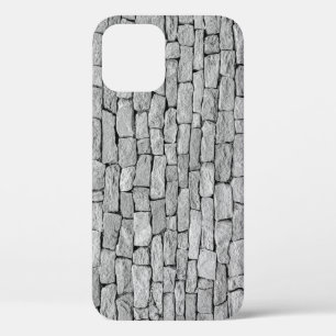 Grijze stenen muur, abstracte achtergrond. iPhone 12 hoesje