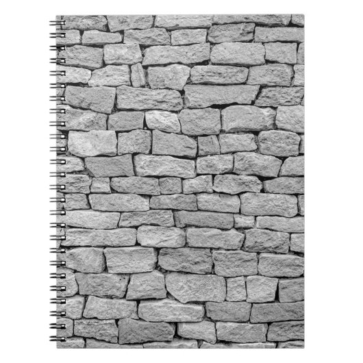 Grijze stenen muur, abstracte achtergrond. notitieboek (Voorkant)